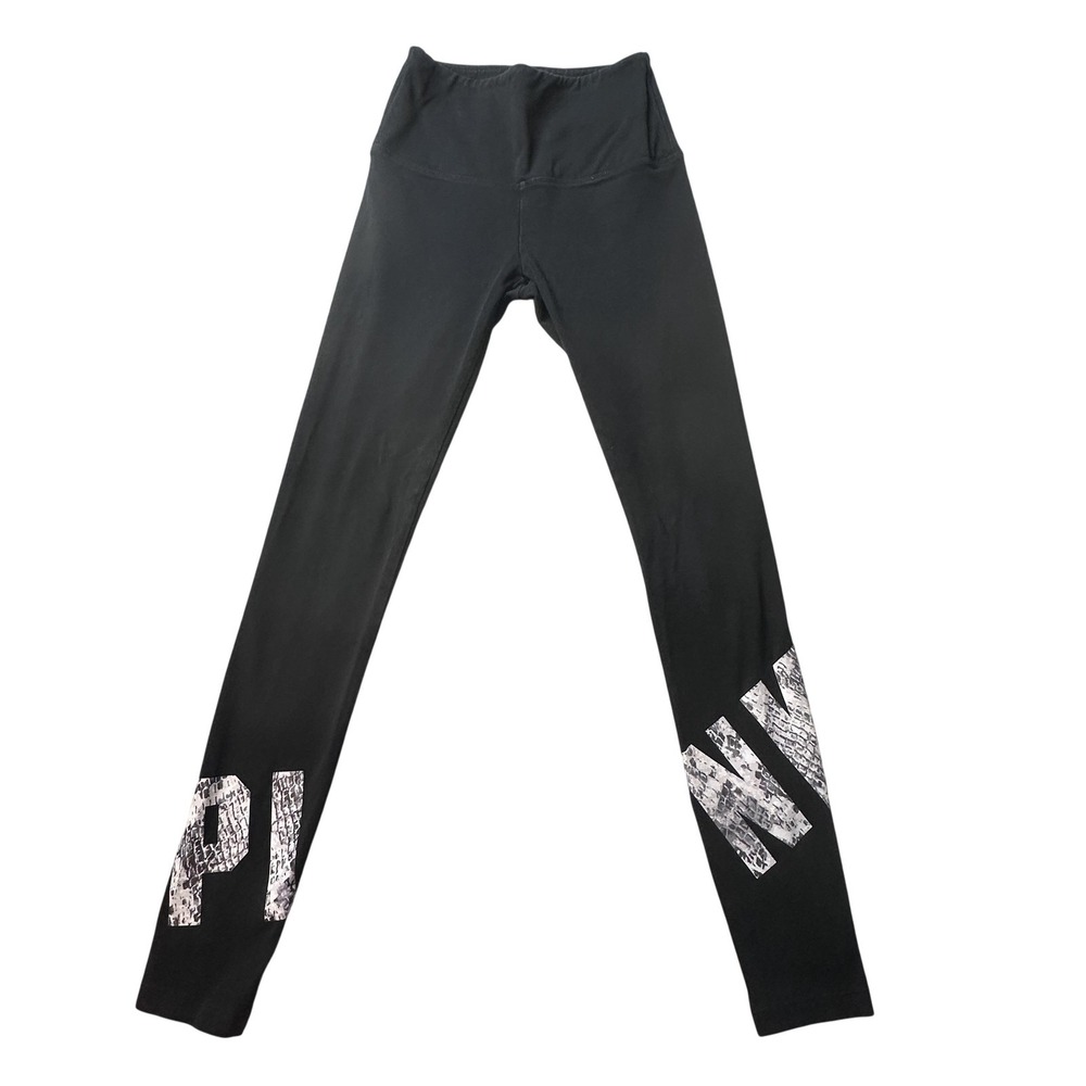 Victoria's Secret PINK Yoga Leggings Womens XS Black High Rise Skinny Stretch‎